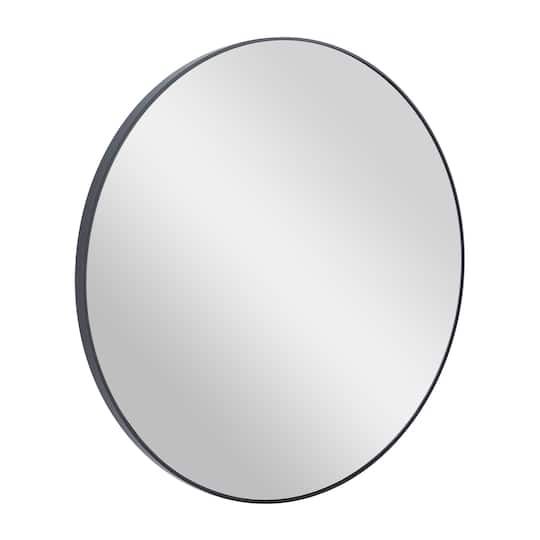 Black Contemporary Wall Mirror, 30" x 1" x 30"